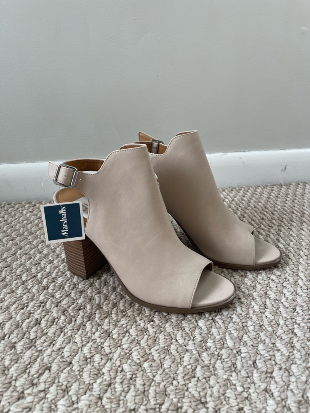 Marshalls Women's Nude Open-Toe Block Heel Sandal